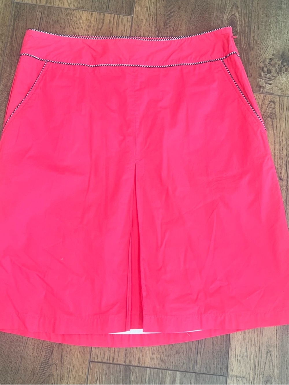 L.L. Bean Bright Pink A-Line Skirt with Contrast Trim
